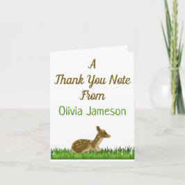 WHIMSICAL Kid's Name Woodland Animal Vielen Dank Dankeskarte