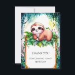 Whimsical Kids Sloth Birthday Dankeskarte<br><div class="desc">Mit unseren Whimsical Kids Sloth Birthday Dankeschön-Karten, die mit einer charmanten Touch zur Wertschätzung entworfen wurden. Diese Karten mit ihren skurrilen Abbildungen in Pastellfarben und spielerischen Mustern erfassen das Wesen von Freude und Verzauberung. Sie sind individuell auf Ihre persönlichen Gefühle zugeschnitten und sorgen dafür, dass Freunden und Familie herzliche Dankbarkeit...</div>