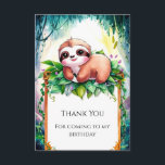 Whimsical Kids Sloth Birthday Dankeskarte<br><div class="desc">Mit unseren Whimsical Kids Sloth Birthday Dankeschön-Karten, die mit einer charmanten Touch zur Wertschätzung entworfen wurden. Diese Karten mit ihren skurrilen Abbildungen in Pastellfarben und spielerischen Mustern erfassen das Wesen von Freude und Verzauberung. Sie sind individuell auf Ihre persönlichen Gefühle zugeschnitten und sorgen dafür, dass Freunden und Familie herzliche Dankbarkeit...</div>