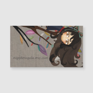 Whimsical Kinder-Illustration Magnetkarte