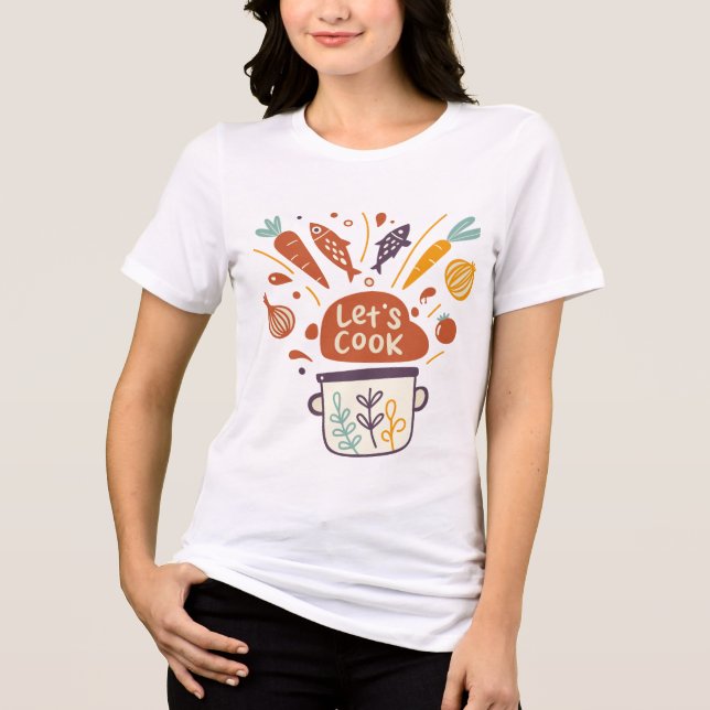 Whimsical Kitchen Scene with "Lass's Cook" Text - Tri-Blend Shirt (Vorderseite)