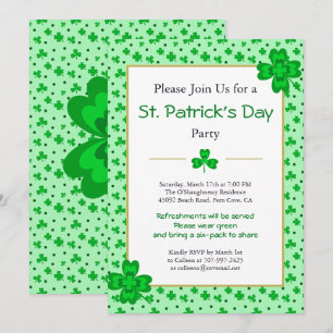 Whimsical Kleeblatts St. Patrick's Day Party Einla Einladung