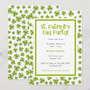 Whimsical Kleeblatts St. Patrick's Day Party Einladung