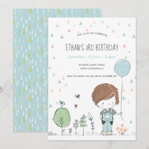 Whimsical Kleinkind-Kindergeburtstag Einladung