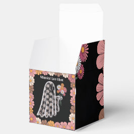 Whimsical Lace Ghost Illustration mit floral Geschenkschachtel