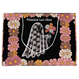 Whimsical Lace Ghost Illustration mit floral Große Geschenktüte