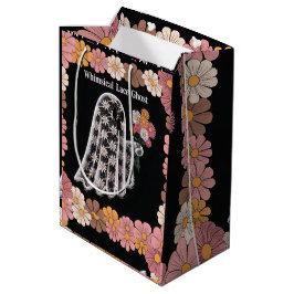 Whimsical Lace Ghost Illustration mit floral Mittlere Geschenktüte