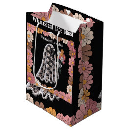 Whimsical Lace Ghost Illustration mit floral Mittlere Geschenktüte