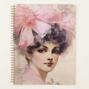 Whimsical Lady in Pink Illustration Planer