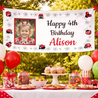 Whimsical Ladybugs Birthday Banner