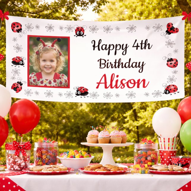 Whimsical Ladybugs Birthday  Banner (Von Creator hochgeladen)