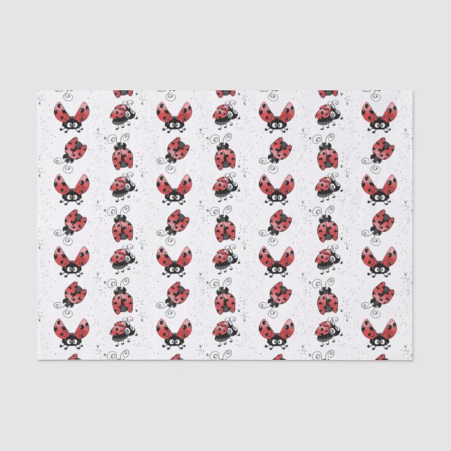 Whimsical Ladybugs und Spritzer Paint Seidenpapier (Vorderseite)