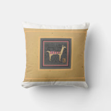 Whimsical Lama Design 16"x16" Kopfkissen