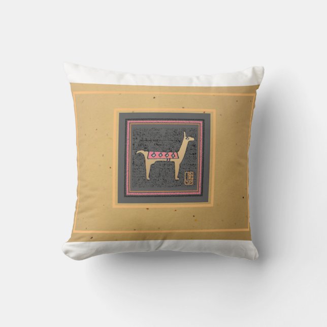 Whimsical Lama Design 16"x16" Kopfkissen Kissen (Vorderseite)