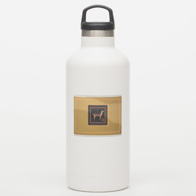 Whimsical Lama Vinyl Flasche Aufkleber (Wassserflasche)