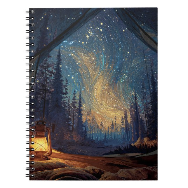 Whimsical Lantern Forest Sky Notebook Notizblock (Vorderseite)