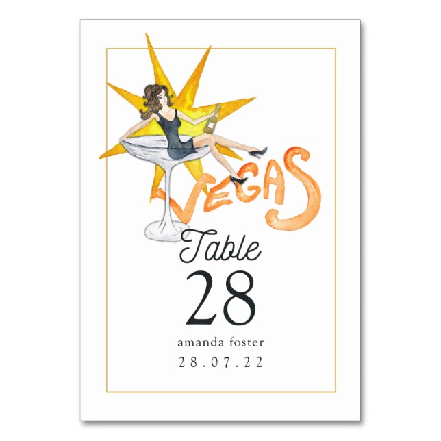 Whimsical Las Vegas Mariage Numéro de table (Par défaut)