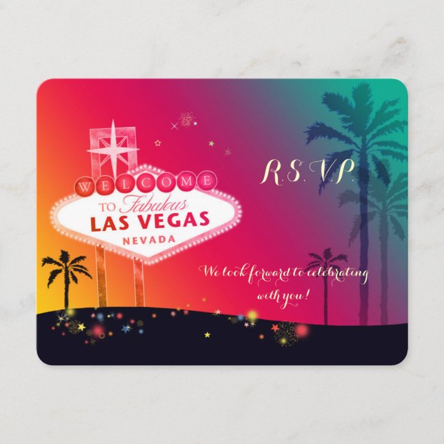 Whimsical Las Vegas Wedding RSVP (Vorderseite)