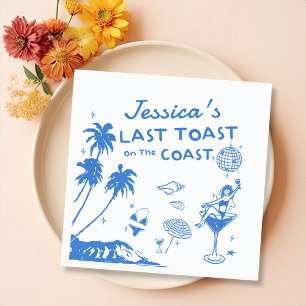 Whimsical Last Toast Coast Beach Bachelorette Serviette
