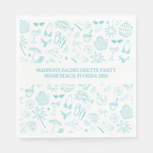 Whimsical Last Toast On The Coast Türkis Serviette