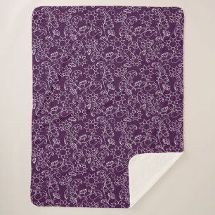 Whimsical Lavender blüht gemütlichen Wirbel Sherpadecke