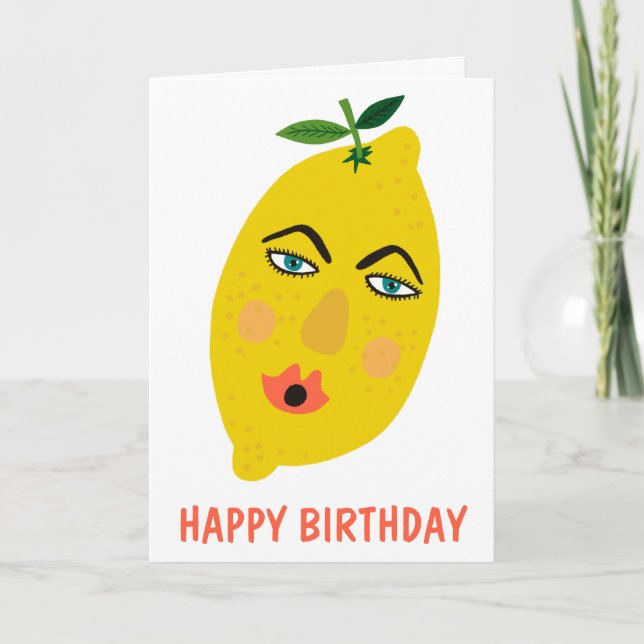 Whimsical Lemon Custom Karte (Vorderseite)