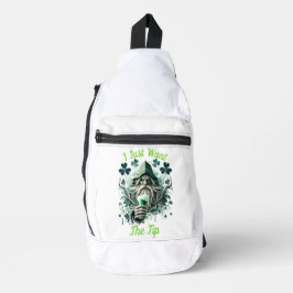 Whimsical Leprechaun Savoring a Brew Crossbody Bag