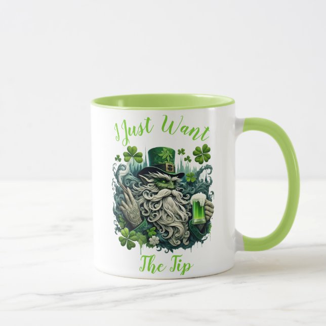 Whimsical Leprechaun Savoring a Cold One Tasse (Rechts)