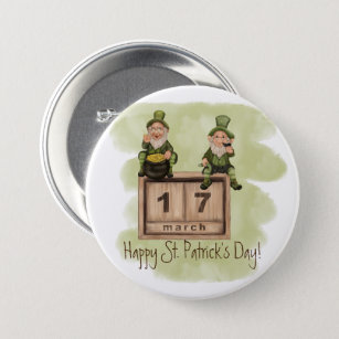 Whimsical Leprechauns St. Patrick's Day Button