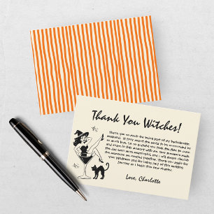 Whimsical Let's Go Hexen Halloween Junggesellinnen Dankeskarte