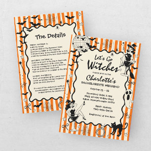 Whimsical Let's Go Hexen Halloween Junggesellinnen Einladung