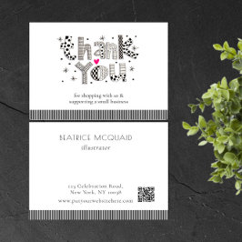 Whimsical Letting Small Business Danke Karte