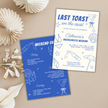 Whimsical letzten Toast an der Küste Bachelorette