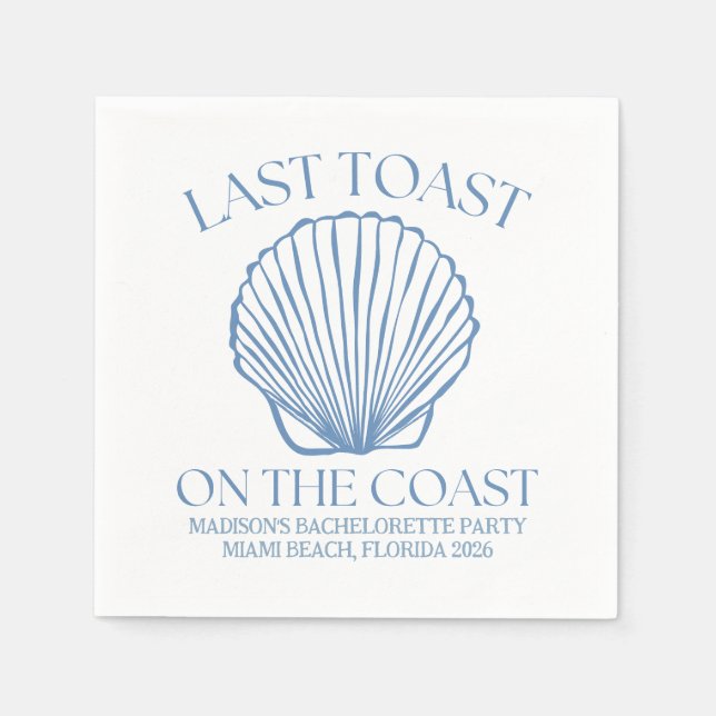 Whimsical letzten Toast an der Küste Serviette (Vorderseite)