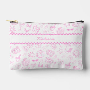 Whimsical letzten Toast auf der Küste rosa Zubehörtasche