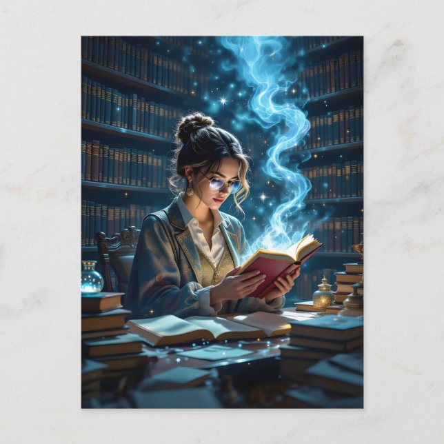 Whimsical Library - ein Gefühl der Wunder Postkarte (Vorderseite)