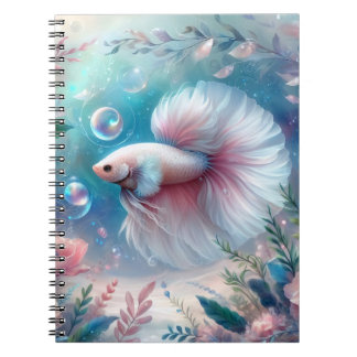 Whimsical Light Pink Betta Fish Notizblock