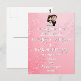 "Whimsical Light Pink Wedding Einladungen Glitzern