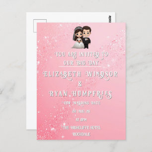 "Whimsical Light Rose Wedding Invitations Étincell