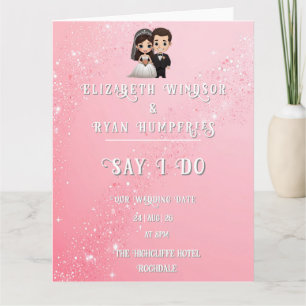 "Whimsical Light Rose Wedding Invitations Étincell