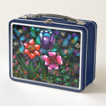 Whimsical Lila Blue Pink Blume Blume