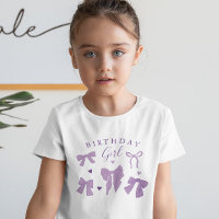 Whimsical Lila Bows Birthday Girl