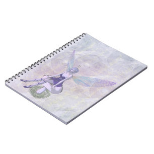Whimsical Lila Fee Spiral Bound Note book Notizblock