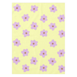 Whimsical Lila & gelb floral Retro fröhlich Tischdecke