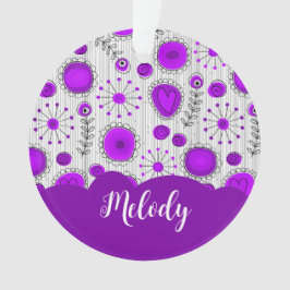 Whimsical lila Herz Blume Blumenname Ornament