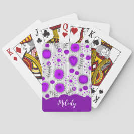 Whimsical lila Herz Blume Blumenname Spielkarten