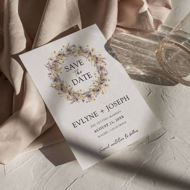 Whimsical Lila Pink Floral Moderne Boho Hochzeit Save The Date (Von Creator hochgeladen)