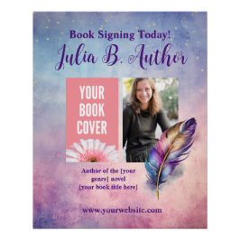 Whimsical Lila Quill Book Signing Event Poster