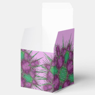 Whimsical Lila Scottish Thistle Floral Design Geschenkschachtel