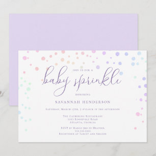 Whimsical Lila Watercolor Confetti Baby Sprinkle Einladung